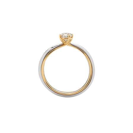 GIORGIO VISCONTI - ANELLO SOLITARIO ORO BIANCO E GIALLO