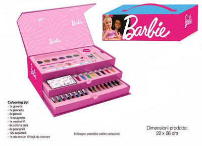 Set Da Colorare Valigetta Con Colori Bambine Barbie Cassetti Kit Disegno Pittura 605641a