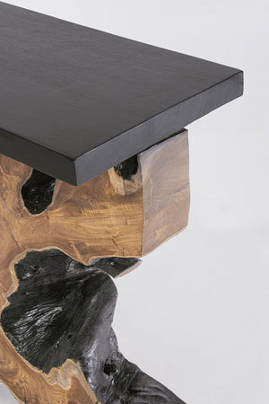 Consolle "Sherwood" con struttura interna in radici di Teak, per interno