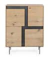 Credenza Stanwood con 3 ante e 3 cassetti, in mdf, finitura in rovere