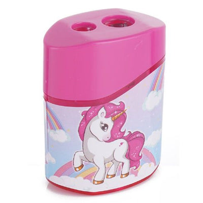 Temperamatite Ovale A 2 Fori Con Serbatoio Unicorno Cancelleria Scuola Bambine 737861