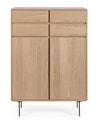 Mobile credenza Widald in mdf-legno di frassino, gambe in acciaio, per interno