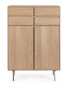 Mobile credenza Widald in mdf-legno di frassino, gambe in acciaio, per interno