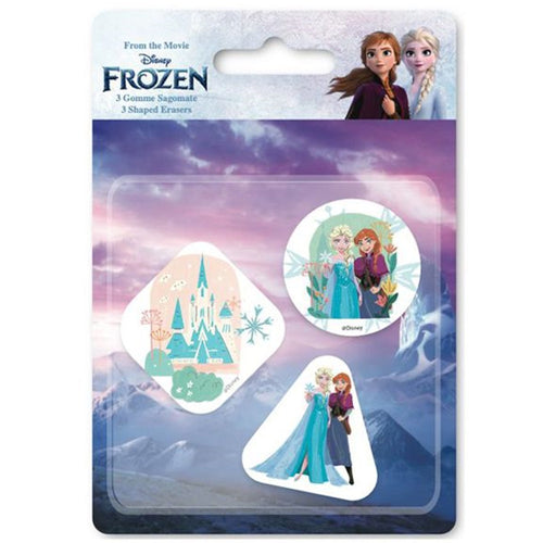 Kit Gomme Per Cancellare 3pz Sagomate Tema Frozen Cancelleria Per Bambine Scuola 953674