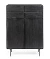 Mobile credenza Widald in mdf-legno di frassino, gambe in acciaio, per interno