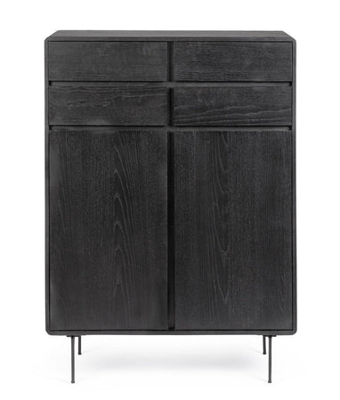 Mobile credenza "Widald" in mdf-legno di frassino, gambe in acciaio, per interno