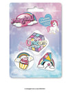 Kit Gomme Per Cancellare 3pz Sagomate Tema Magico Unicorno Cancelleria Bambine Scuola 735768