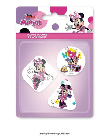 Kit Gomme Per Cancellare 3pz Sagomate Tema Minnie Cancelleria Per Bambine Scuola 953667