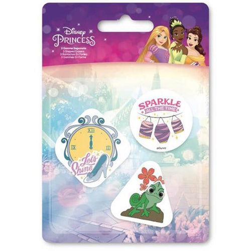 Kit Gomme Per Cancellare 3pz Sagomate Tema Principesse Cancelleria Bambine Scuola 953681