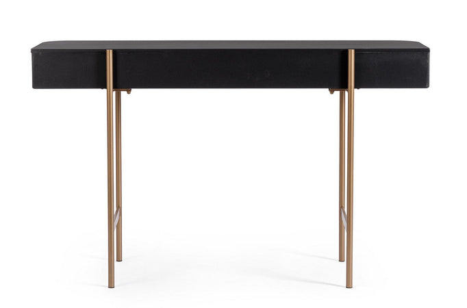 Consolle "Darcy" con struttura in acciaio, piani in vetro, da 120 x 40 x 73h cm