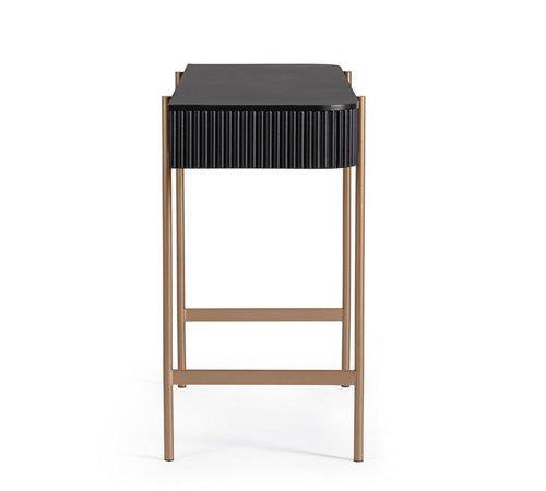 Consolle "Darcy" con struttura in acciaio, piani in vetro, da 120 x 40 x 73h cm