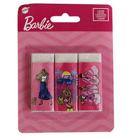 Set 3 Pz Gomme Per Cancellare Barbie Cancelleria Per Scuola Regalo Festa Bambine 961044
