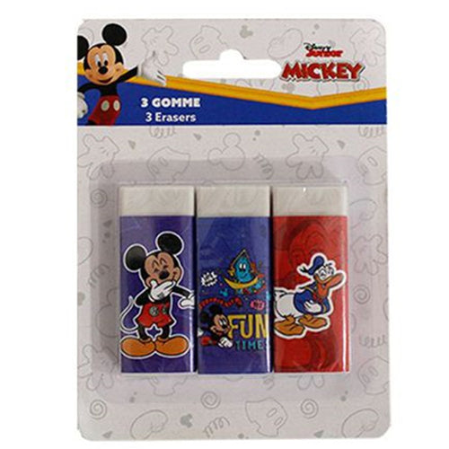 Set 3 Pz Gomme Per Cancellare Topolino Cancelleria Per Scuola Regalo Festa Bambini 961068