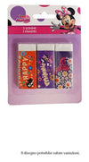 Set 3 Pz Gomme Per Cancellare Minnie Cancelleria Per Scuola Regalo Festa Bambine 961075