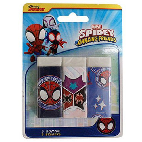 Set 3 Pz Gomme Per Cancellare Spidey Cancelleria Per Scuola Regalo Festa Bambini 961105