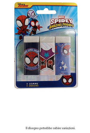 Set 3 Pz Gomme Per Cancellare Spidey Cancelleria Per Scuola Regalo Festa Bambini 961105