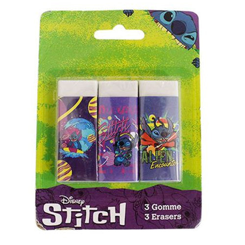 Set 3 Pz Gomme Per Cancellare Stitch Cancelleria Per Scuola Regalo Festa Bambini 961112