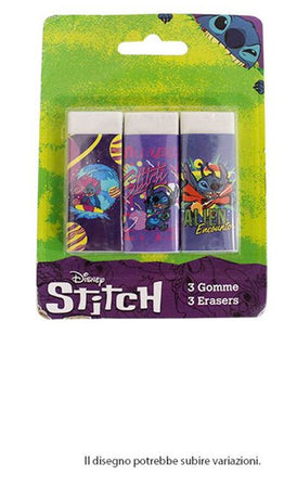 Set 3 Pz Gomme Per Cancellare Stitch Cancelleria Per Scuola Regalo Festa Bambini 961112