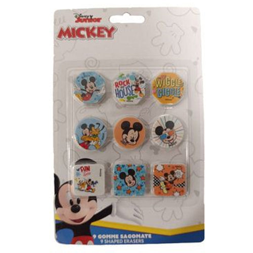 Kit Gomme Per Cancellare 9pz Sagomate Tema Topolino Cancelleria Per Bambini Scuola 955319