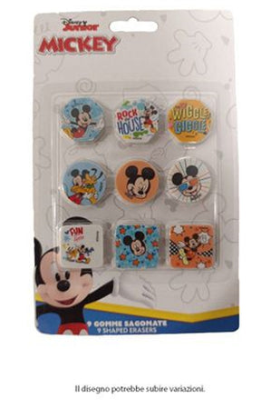 Kit Gomme Per Cancellare 9pz Sagomate Tema Topolino Cancelleria Per Bambini Scuola 955319