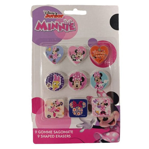 Kit Gomme Per Cancellare 9pz Sagomate Tema Minnie Cancelleria Per Bambine Scuola 955333
