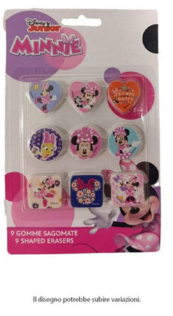 Kit Gomme Per Cancellare 9pz Sagomate Tema Minnie Cancelleria Per Bambine Scuola 955333