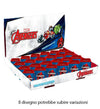 Set 24pz Temperamatite In Latta Quadrato Doppio Foro Avengers Scuola Regali Bambini 961372