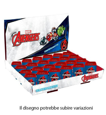 Set 24pz Temperamatite In Latta Quadrato Doppio Foro Avengers Scuola Regali Bambini 961372