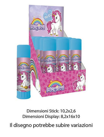 Set 12 Pz Colla Stick Da 25gr Grafica Unicorno Per Scuola Regali Feste Bambine 738936