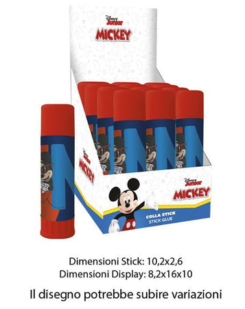 Set 12 Pz Colla Stick Da 25gr Grafica Topolino Per Scuola Regali Feste Bambini 964526