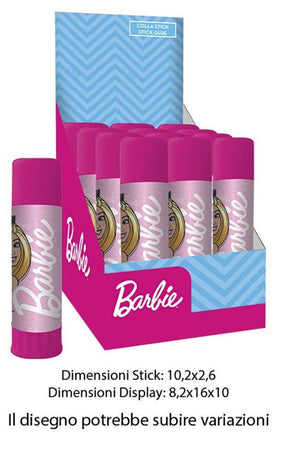 Set 12 Pz Colla Stick Da 25gr Grafica Barbie Per Scuola Regali Feste Bambine 966773