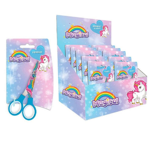 Set 24pz Forbici Scuola Decoro Unicorno Per Scuola Tempo Libero Cancelleria Bambine 738066
