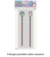 Kit 2pz Matite Con Gomma Rotonda Grafica Magico Unicorno Per Disegno Scuola Bambine 737922