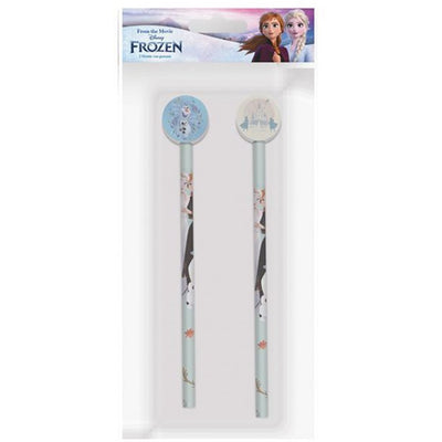 Kit 2pz Matite Con Gomma Rotonda Grafica Frozen Per Disegno Scuola Bambine 960757
