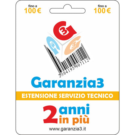 Garanzia 3 Estensione del Servizio Tecnico 2 Anni Fino a 100,00 Euro - Garanzia3