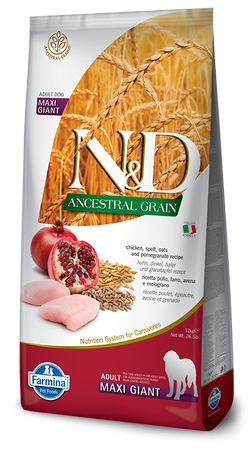 Farmina N&D Ancestral Grain mangime secco Adult Maxi Giant pollo e melograno 12 kg