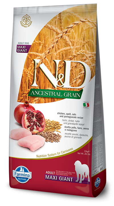 Farmina N&D Ancestral Grain mangime secco Adult Maxi Giant pollo e melograno 12 kg