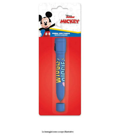 Penna Con Torcia Grafica Topolino Accessori Per Scuola Regalo Feste Bambini 953131