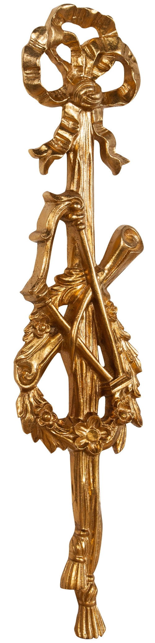 Biscottini Fregio in legno finitura foglia oro anticato L17xPR3,5xH73 cm Made in Italy