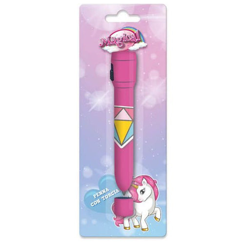 Penna Con Torcia Grafica Magico Unicorno Accessori Per Scuola Regalo Feste Bambine 735577