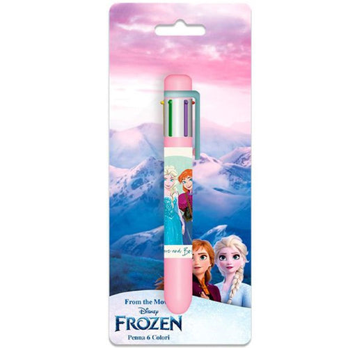 Penna Con 6 Colori Frozen Accessorio Scuola Regalo Cancelleria Per Bambine 961709