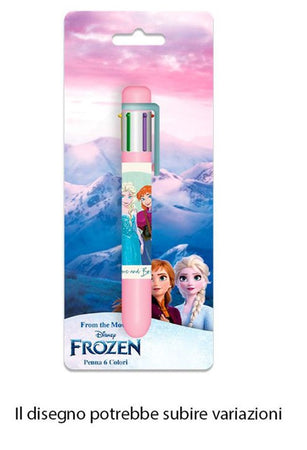 Penna Con 6 Colori Frozen Accessorio Scuola Regalo Cancelleria Per Bambine 961709