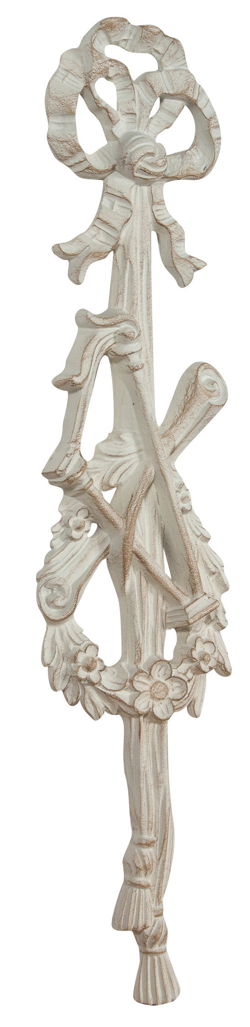 Biscottini Fregio in legno finitura bianco anticato L17xPR3,5xH73 cm Made in Italy