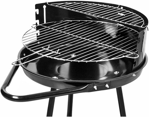 Barbecue Con Ruote Ripiano Griglia Tonda In Acciaio Fornacella A Carbone Per Carne Pesce