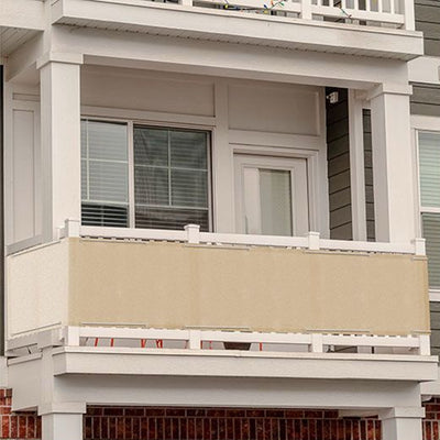 Telo Copertura Frangivista Frangivento Ringhiera Protezione Vento Balcone 500x85cm Beige