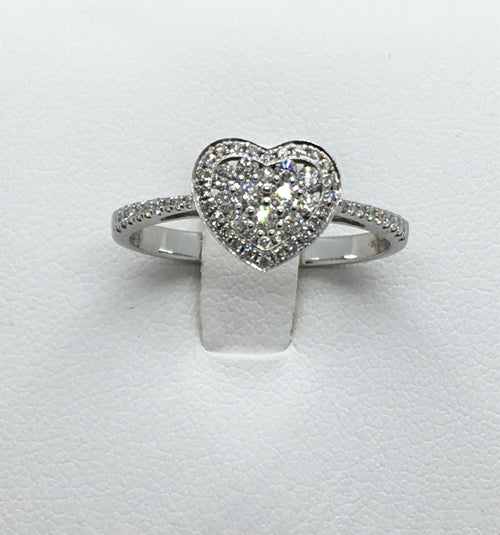 GIORGIO VISCONTI - ANELLO PAVÉ DI BRILLANTI A FORMA DI CUORE