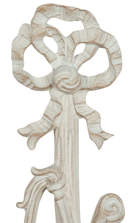 Biscottini Fregio Decorativo Parete Biscottini Legno Bianco Anticato 17x3.5x73 Made in