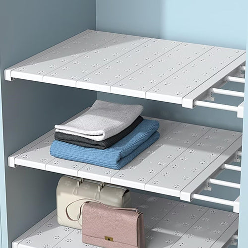 Mensola Scaffale Espandibile Per Armadio Cucina Bagno Larghezza 24cm Regolabile 48-80cm