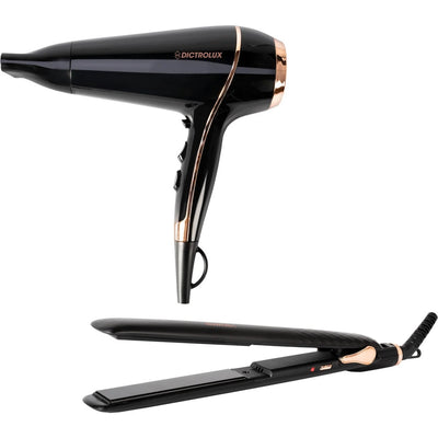Set Professionale Asciugacapelli Phon 2100 W + Piastra Per Capelli Lisciante 35 W