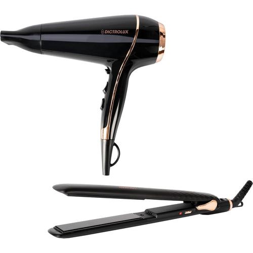 Set Professionale Asciugacapelli Phon 2100 W + Piastra Per Capelli Lisciante 35 W